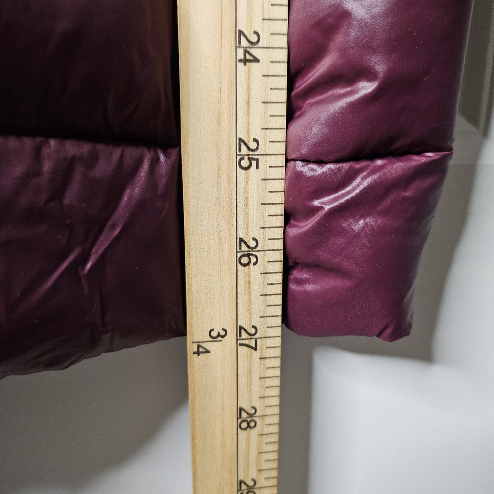 St. John’s Bay Burgundy Hooded Puffer Jacket Lightweight Zip Coat Small - Picture 8 of 9